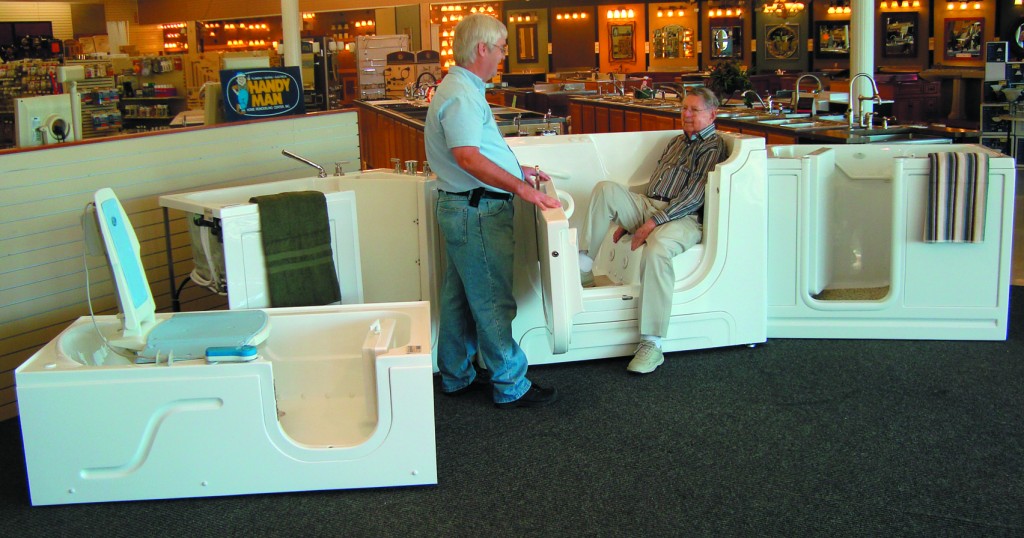 Walk-In Tubs On Display In Our Showroom