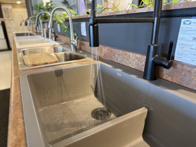 Working waterpark of kitchen faucets and sinks